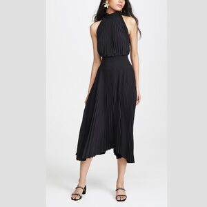 ALC Renzo Matte Pleated Midi Dress